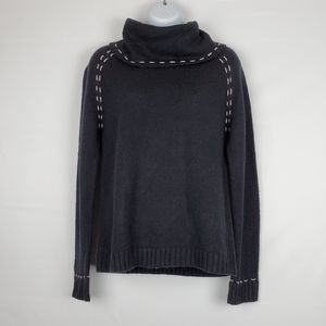 Lauren Hansen Black Stitch Turtleneck Sweater M